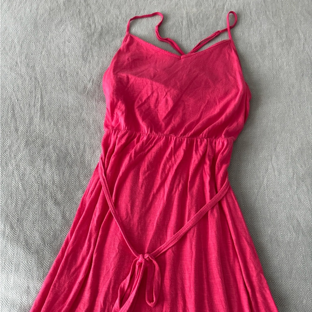 Pink Spaghetti Strap Racerback Romper
